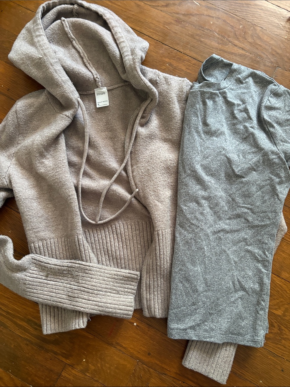 Gilly Hicks Taupe Hooded Knit Sweater